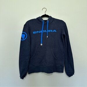Endura men’s navy blue cycling hoodie sweatshirt size XS logo on arm and chest